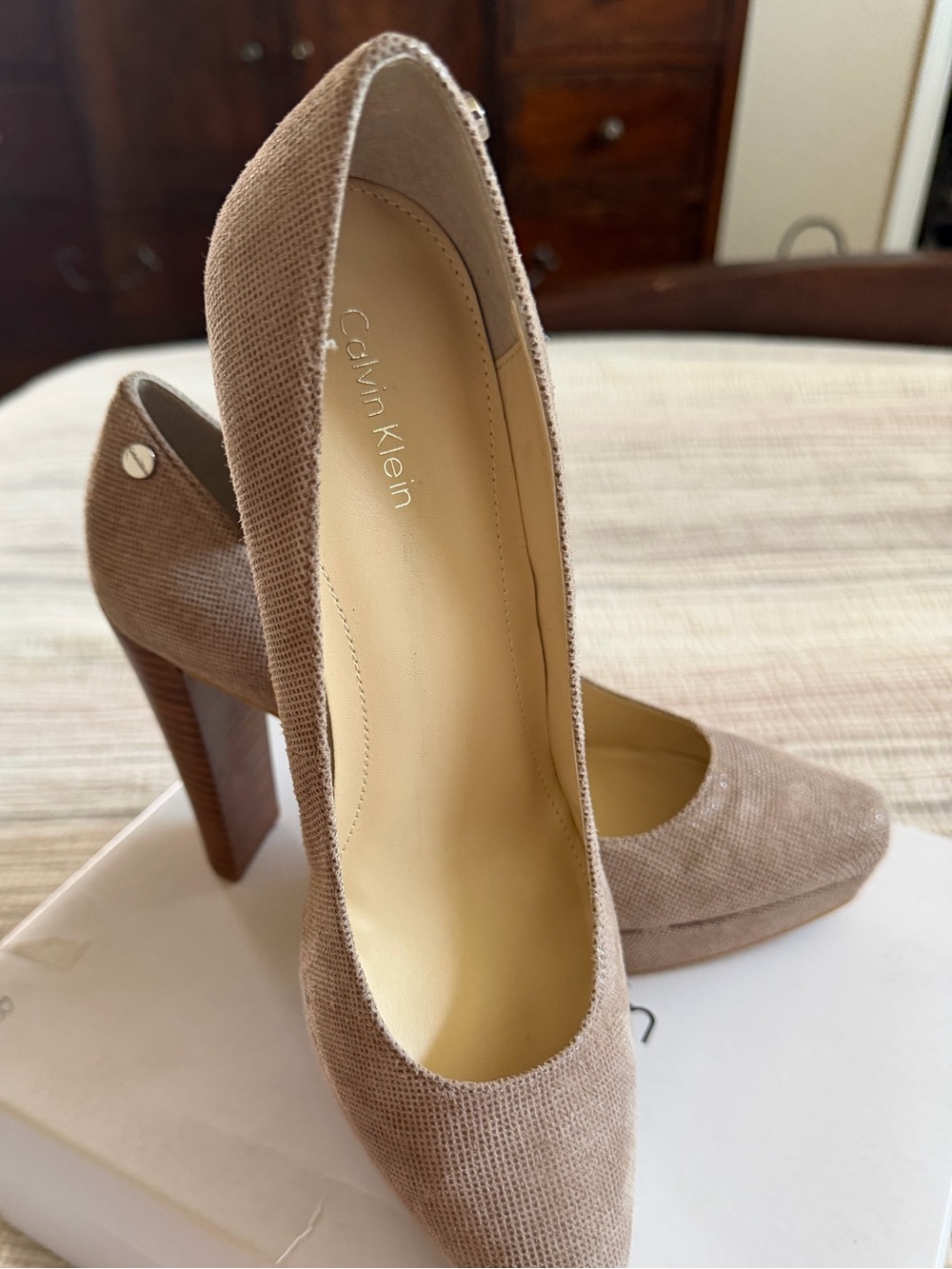 Calvin Klein Women's Beige High Heel Pumps